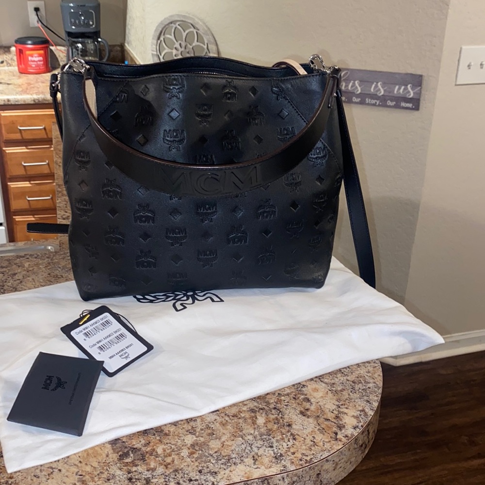 MCM Klara Monogram leather hobo